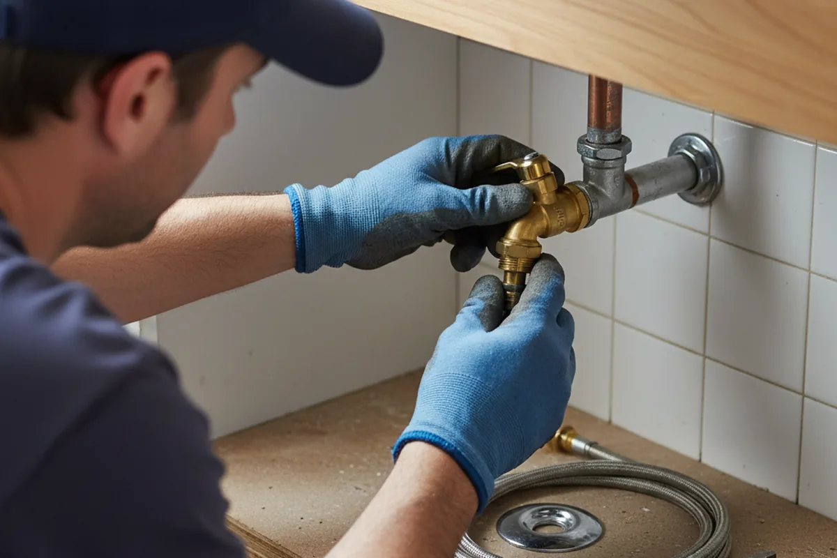 Shutoff valve and fitting work during Emergency Plumbing in Holt